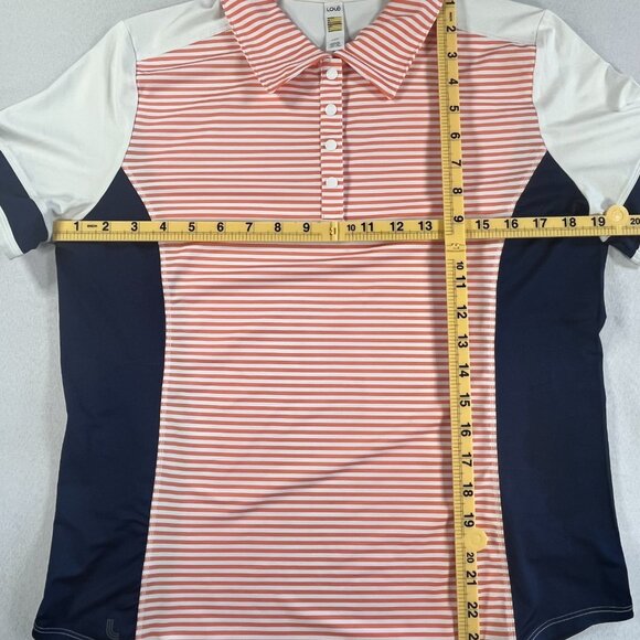 Lole - Orange and Navy Stripes Women's Golf Polo Size Medium - Picture 12 of 12
